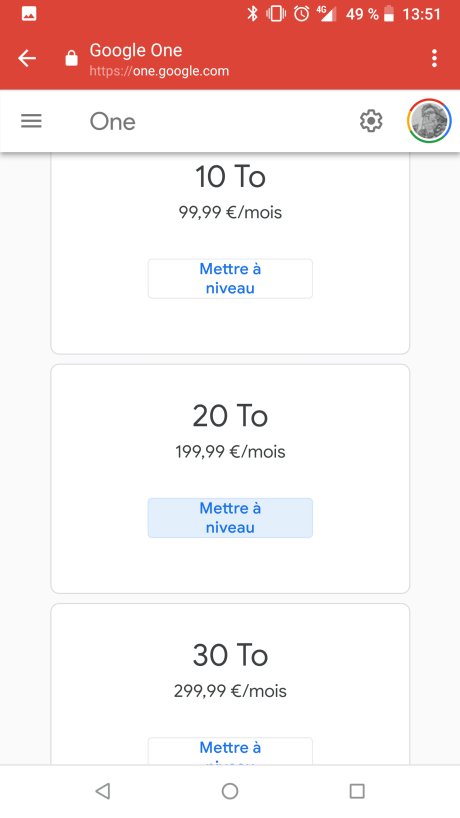 Google One tarif en France (1)