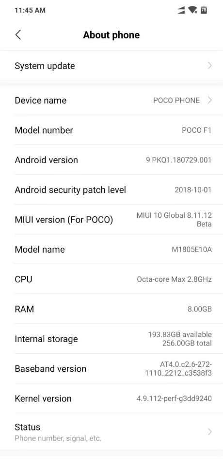 Pocophone F1 Pie beta