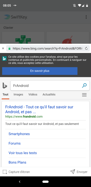 Swiftkey Bing recherche (3)