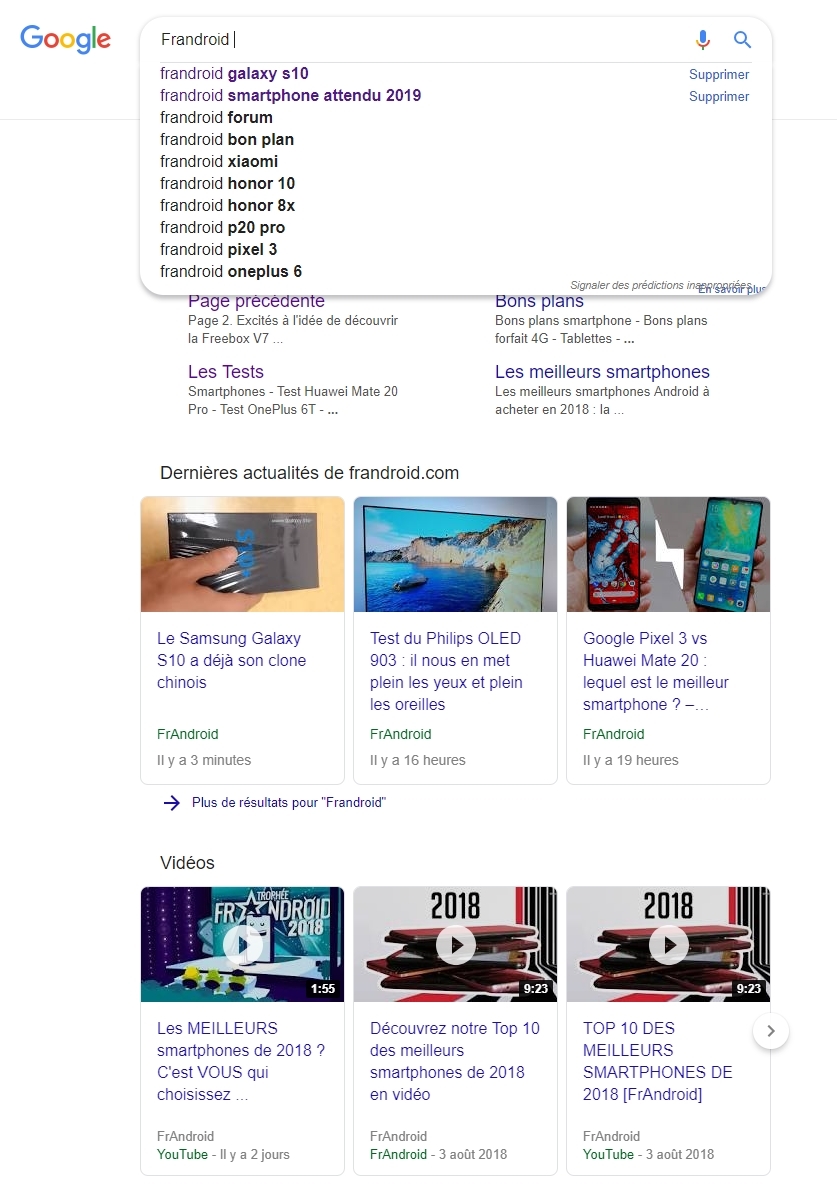 Google Search Material Design résultats 1