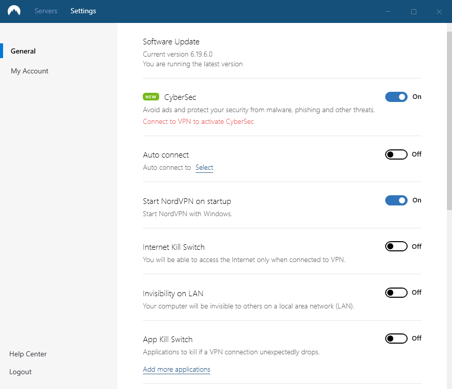 nordvpn options