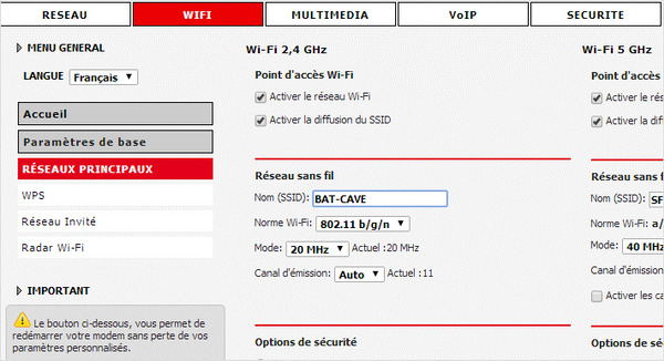 box wifi canal