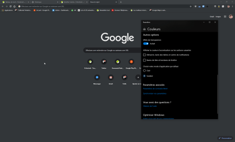 Chrome sombre Windows 10