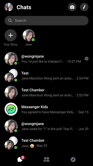 Facebook Messenger dark ui 1