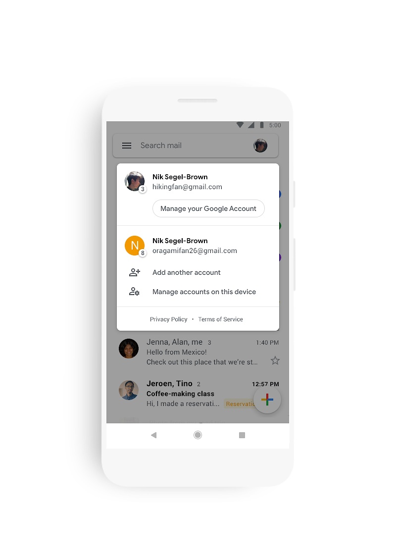 Gmail nouvelle interface Material Design 4