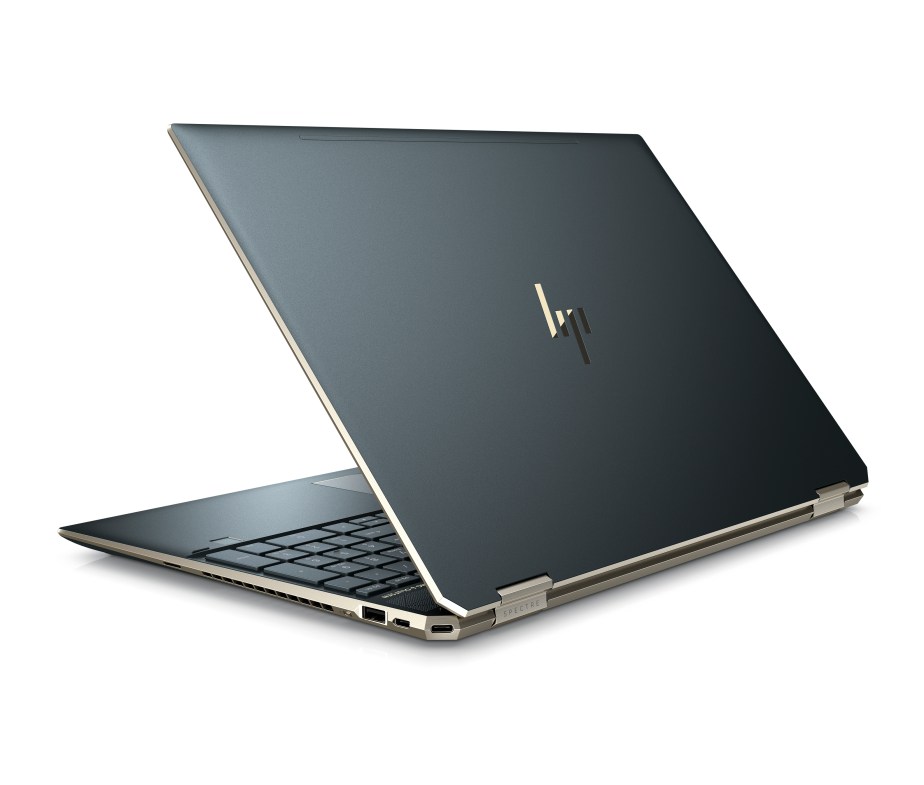 HP Spectre x360 15 back facing in poseidon blue