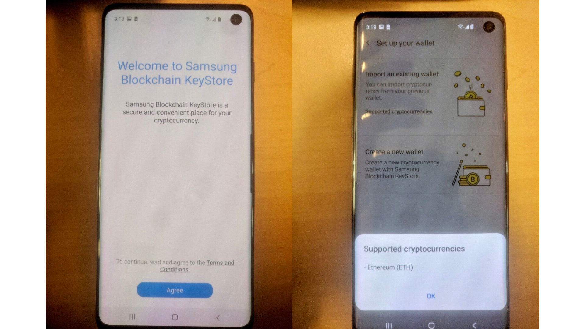 Samsung Galaxy S10 photos blockchain hole infinity o écran