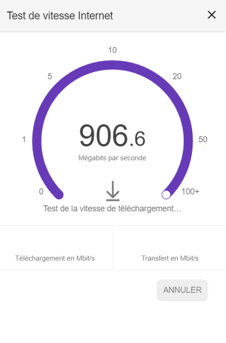 Speedtest Google jauge