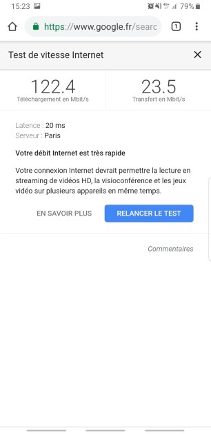 Speedtest Google smartphone résultats