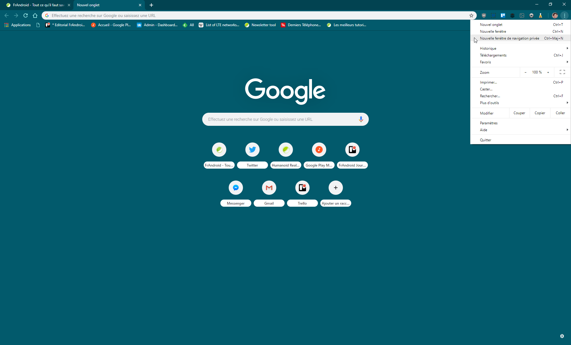 Chrome navigation privée