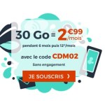 🔥 Bon plan : le forfait mobile Cdiscount 30 Go est à 2,99 euros par mois pendant 6 mois