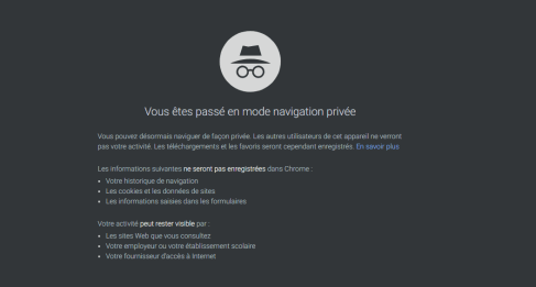 Navigation privée Chrome