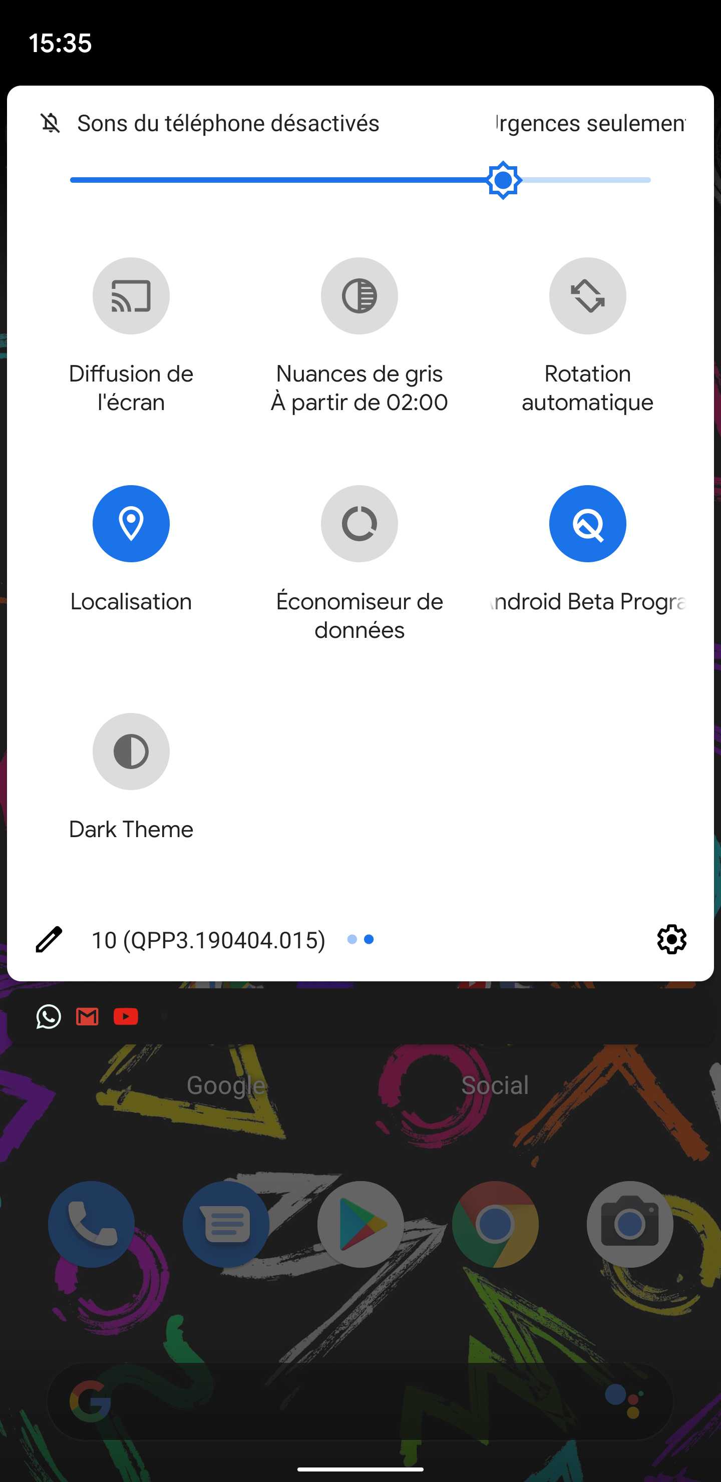 Dark Theme non activé Android 10 Q