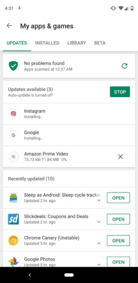 Google Play Store téléchargement simultané 2