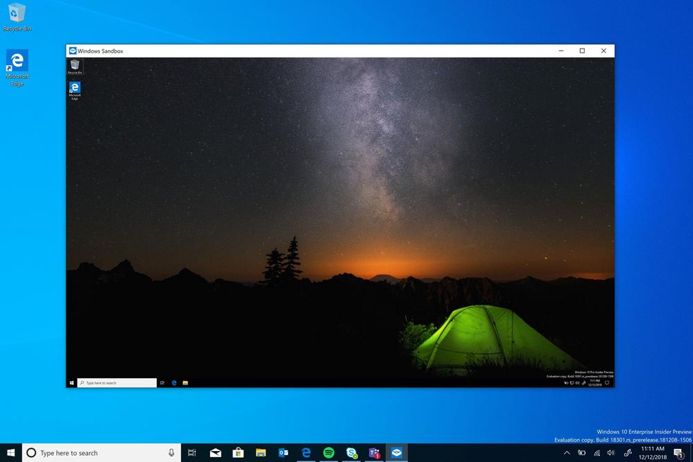 Windows Sandbox Screenshot &#8211; open