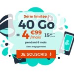 Forfait mobile : 40 Go via une offre sans engagement à 4,99 euros par mois
