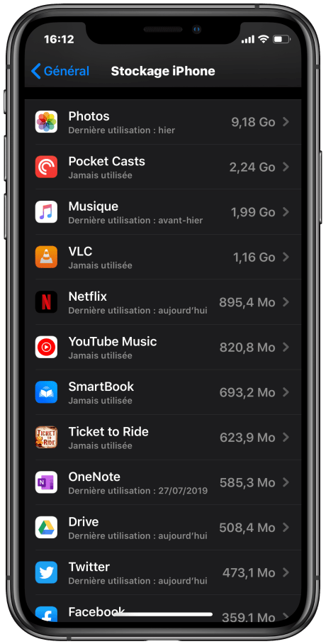 iPhone stockage vérifier (2)