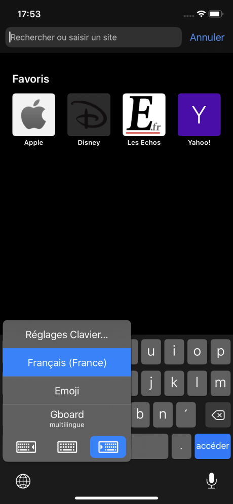 clavier une main ios 1