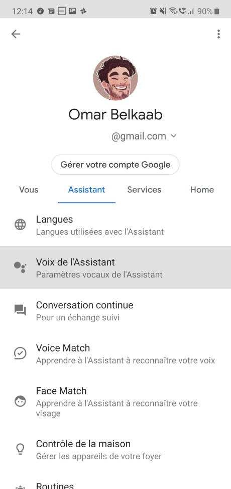 Google Assistant voix