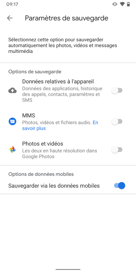 Google One sauvegarde (1)