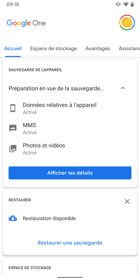 Google One sauvegarde (2)