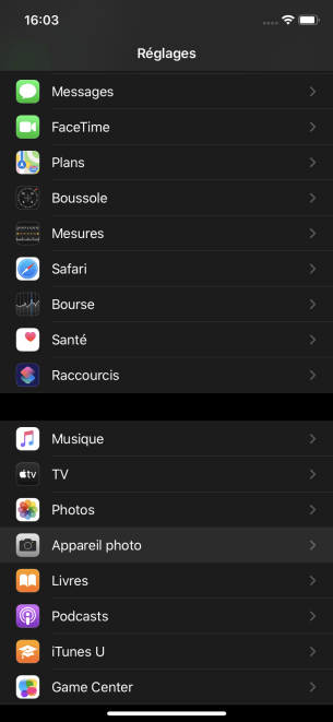 grille appareil photo ios 1