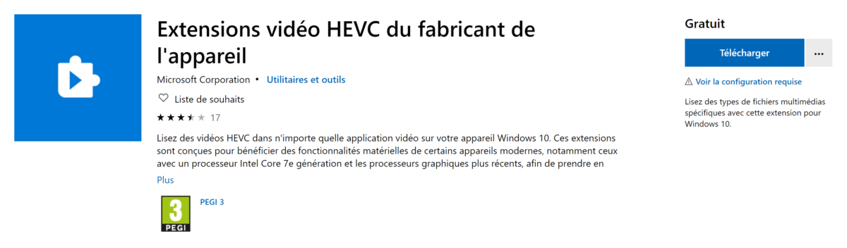 hevc microsoft store