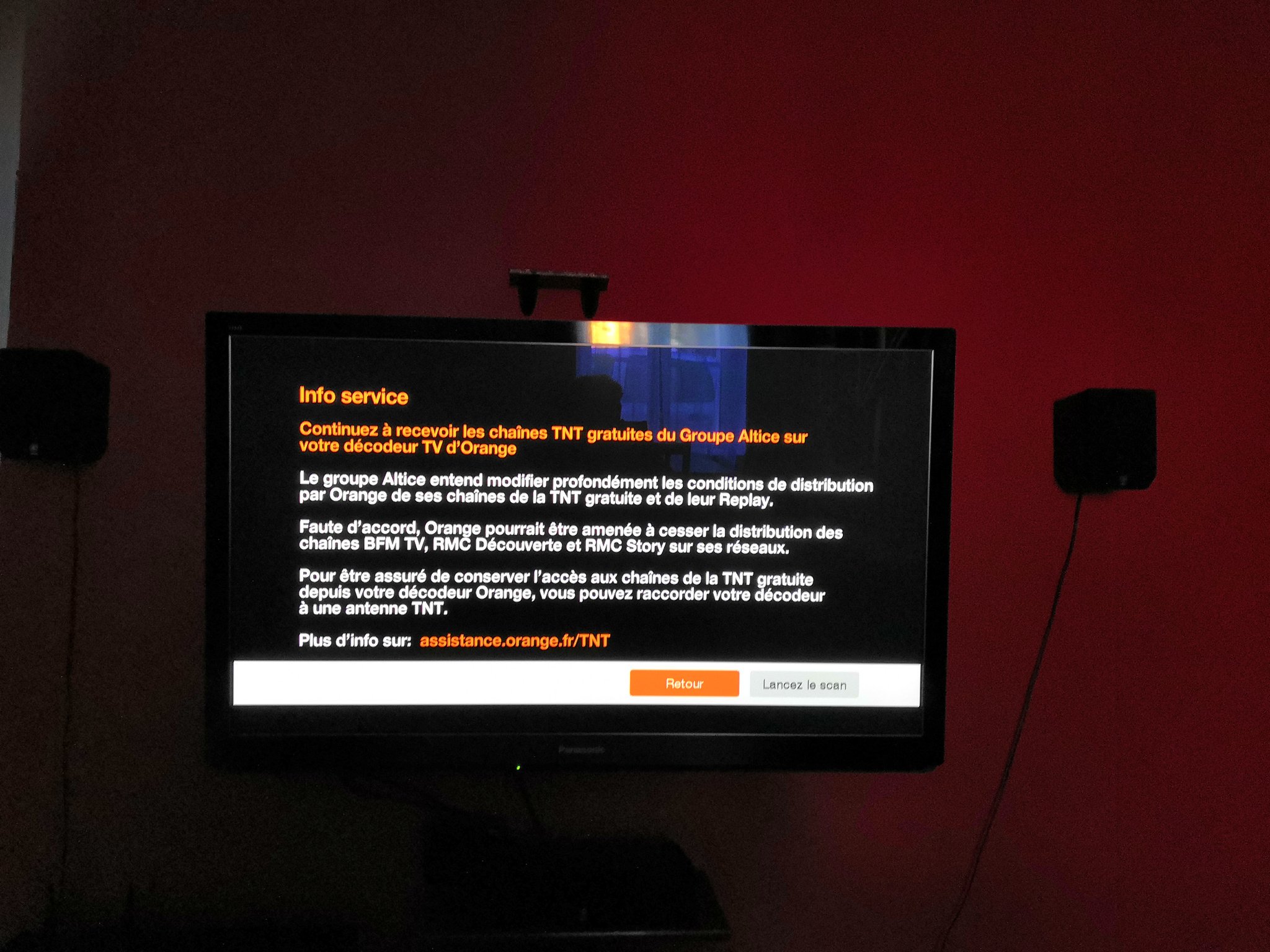 Message Orange TNT Altice