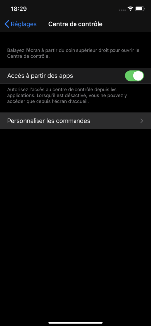 personnaliser centre controle ios 2