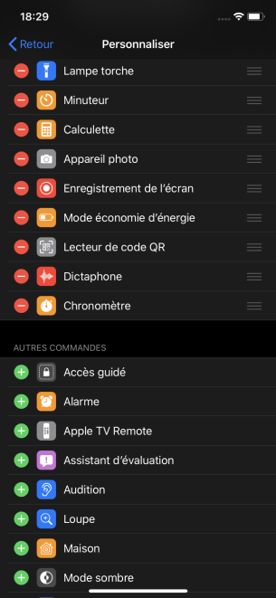 personnaliser centre controle ios 3