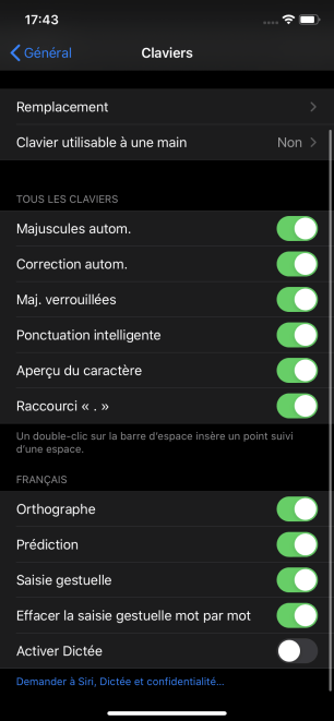 saisie gestuelle ios 3