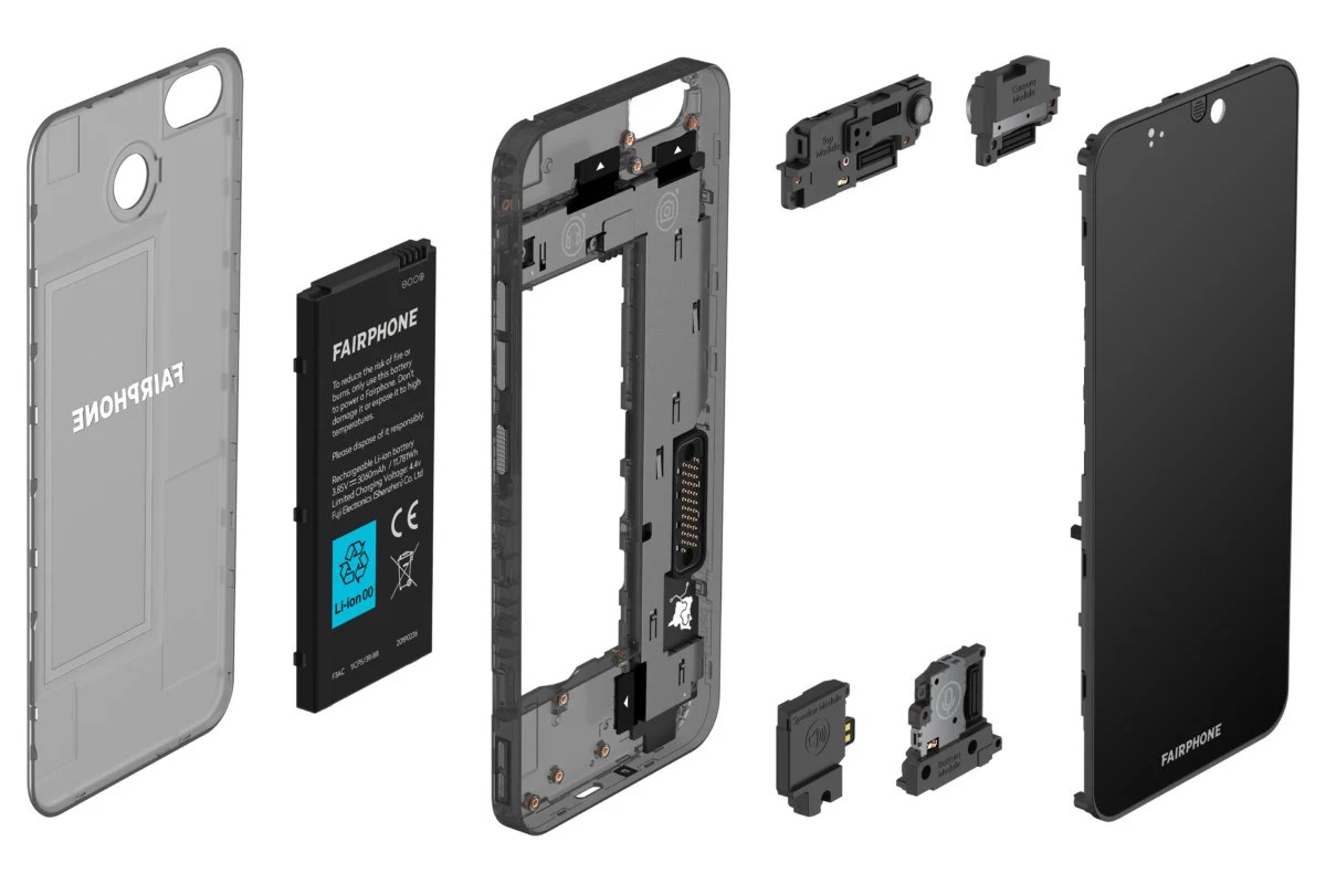 Vue éclatée du Fairphone 3