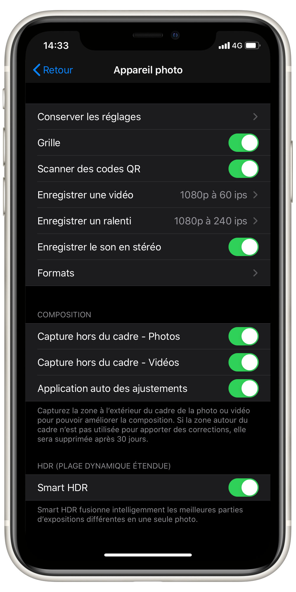 iPhone 11 Camera UI parametres (1)
