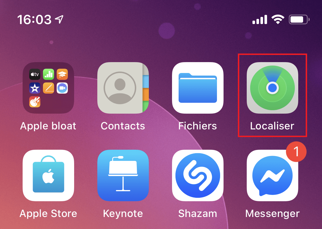 Localiser amis iphone icone