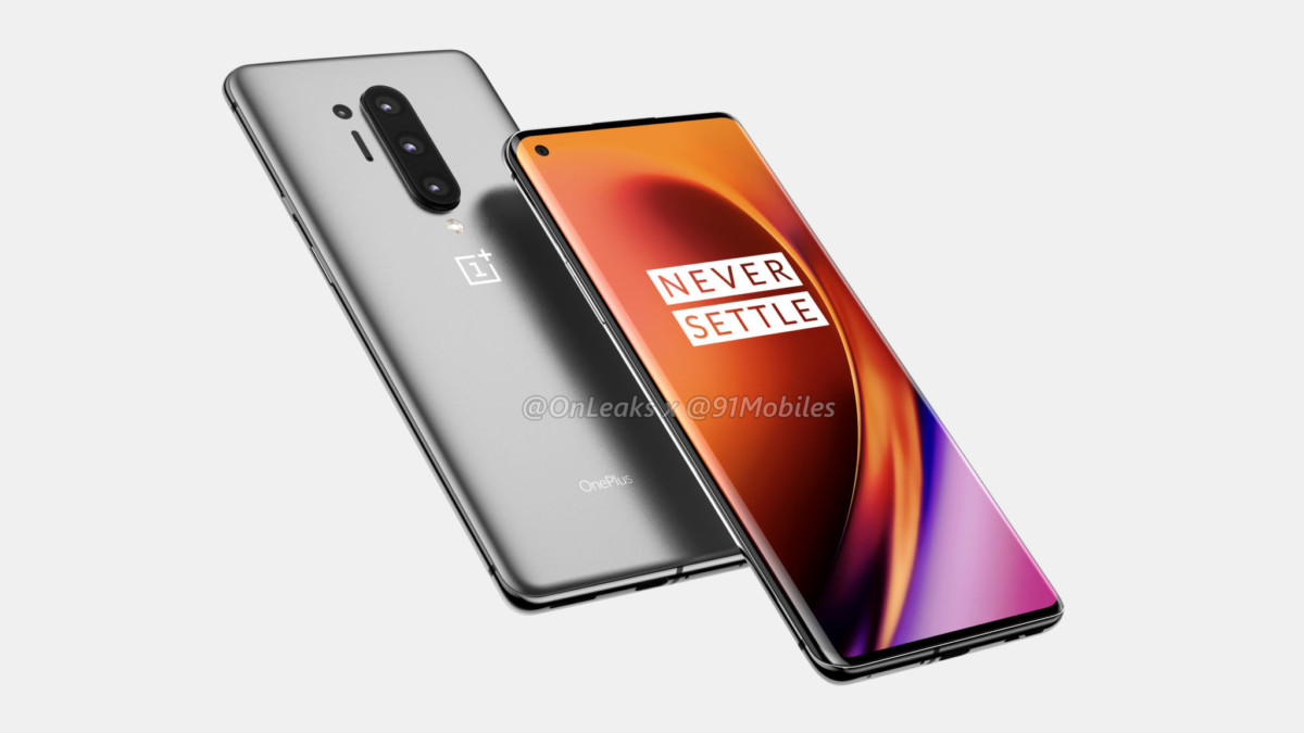 OnePlus 8 Pro, rendu par OnLeaks