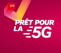Logo SFR "prêt pour la 5G" // Source : SFR