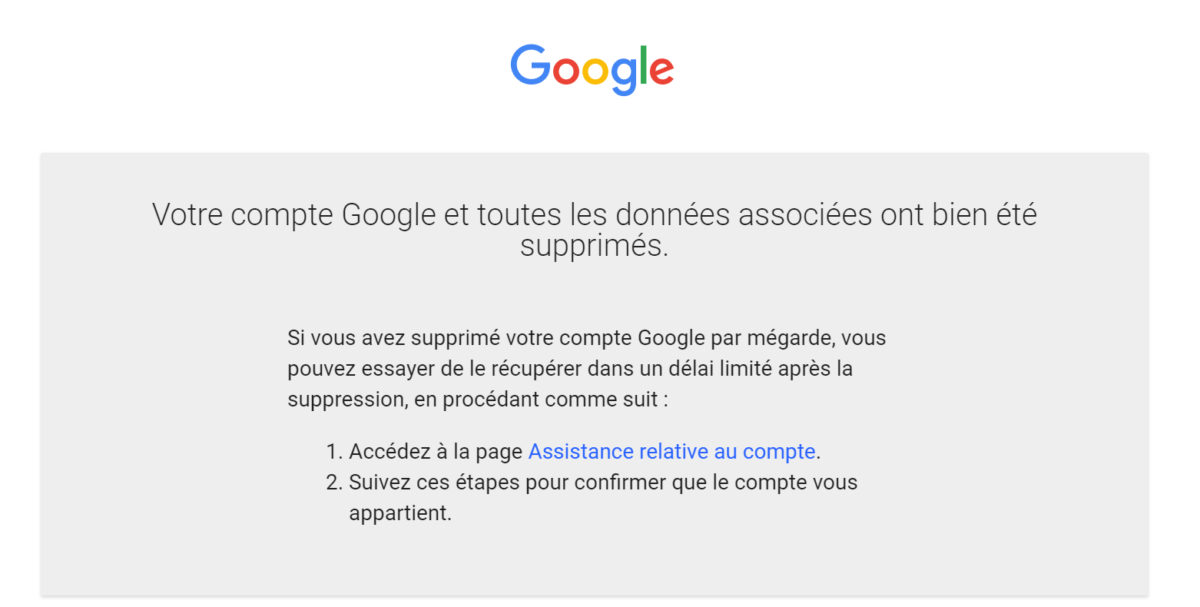 supprimer compte google 6