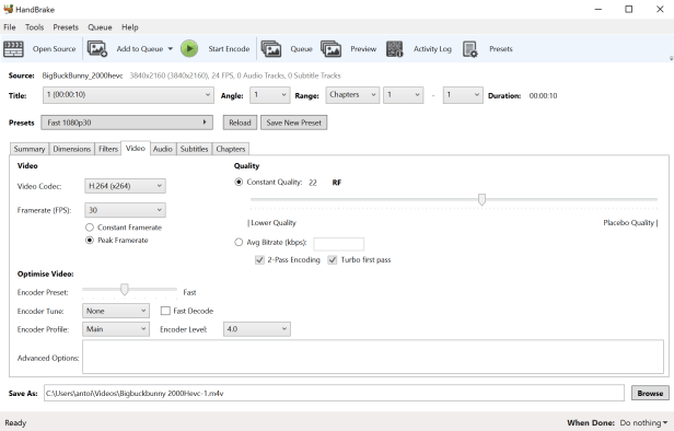 handbrake hevc 3