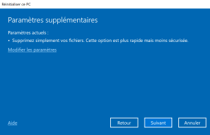 Réinitialiser windows 10 5