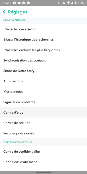 Supprimer compte snap 6
