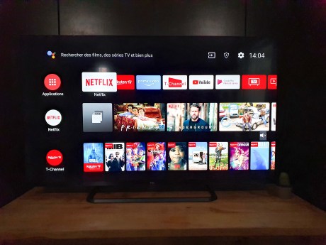 Le menu d'accueil Android TV