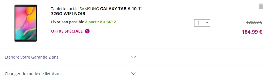 code promo darty galaxy tab a