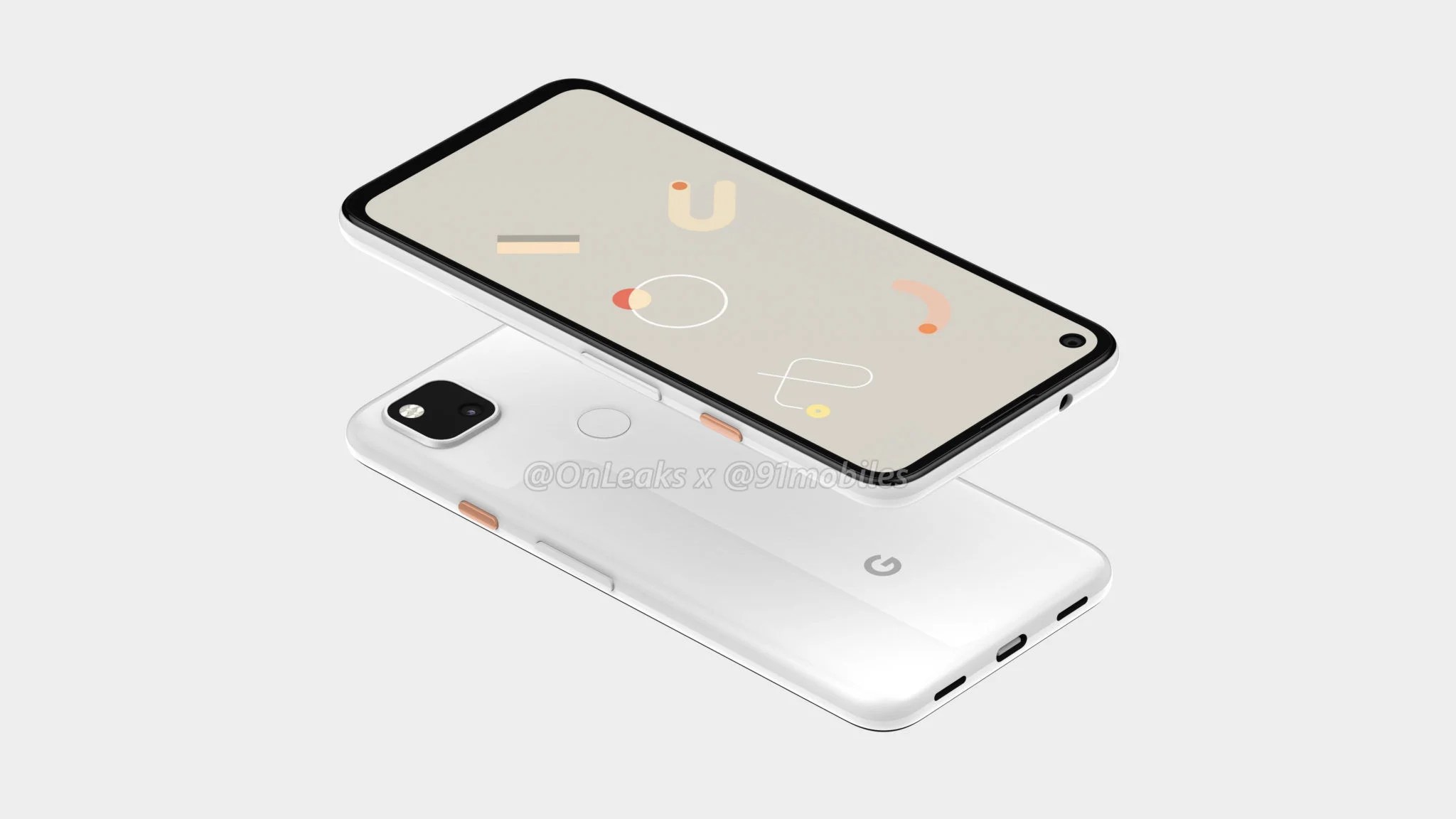 Rendu 3D du Google Pixel 4a