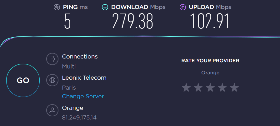 Speedtest sur la Livebox 4