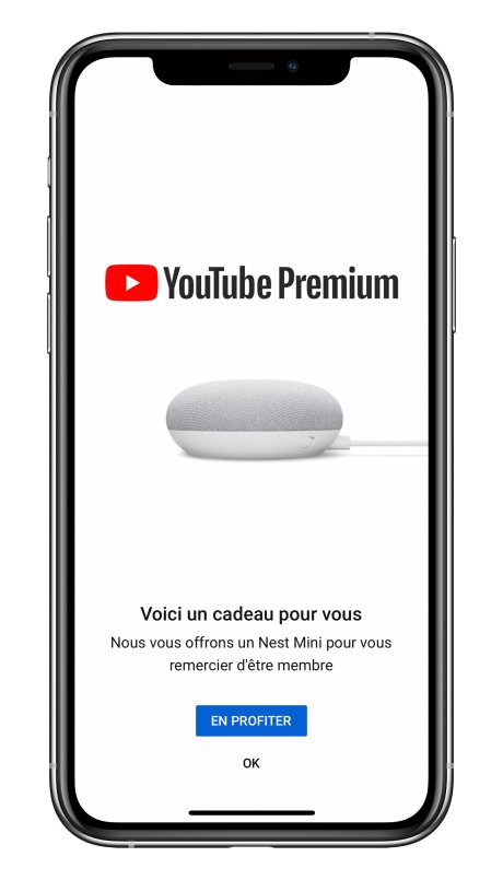 YouTube Premium offre nest mini iPhone