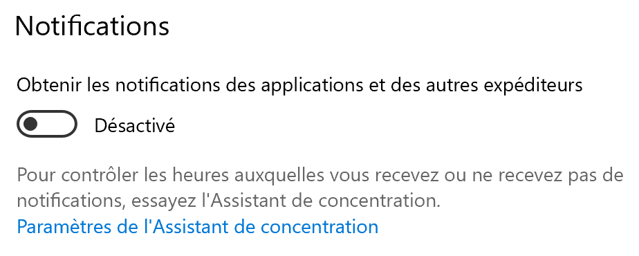 Vous pouvez désactiver toutes les notifications...