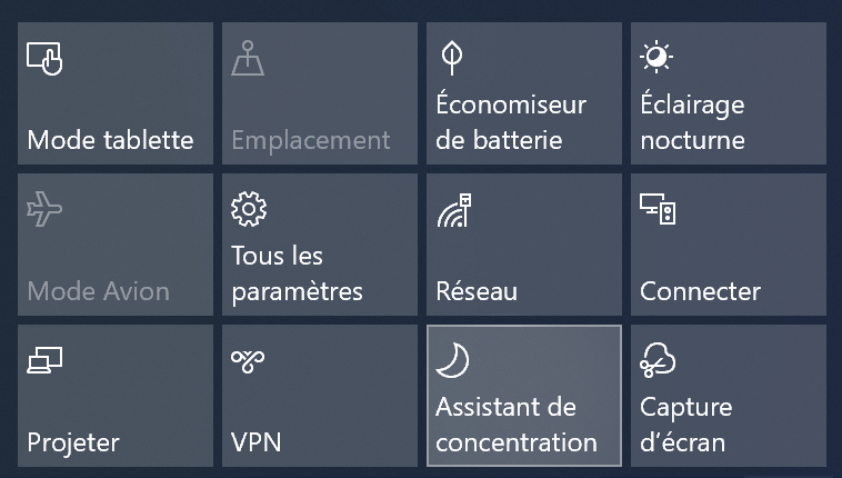 Centre notifications Windows 2
