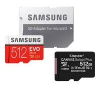 MicroSD 512 Go Kingston et Samsung