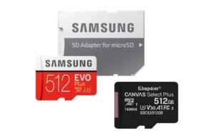 MicroSD 512 Go Kingston et Samsung