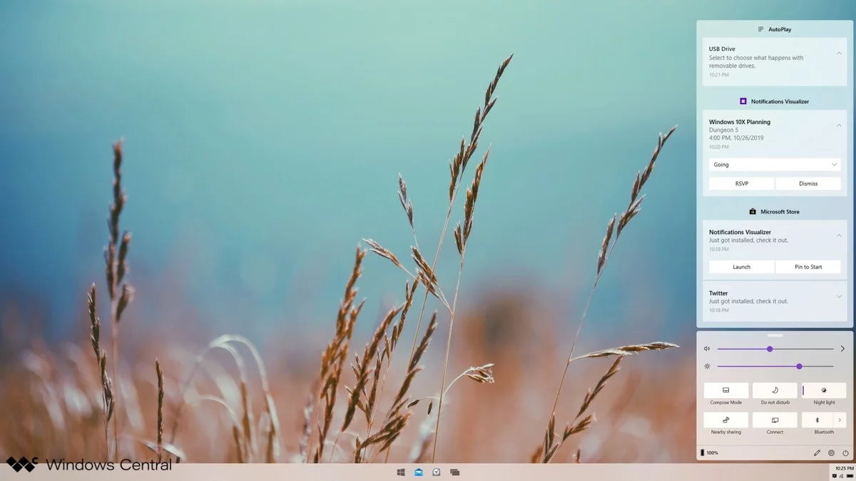 Windows 10X notification windows central